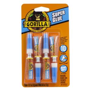 Gorilla Super Glue - 4 Clear 3g Tubes