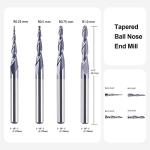 SpeTool 4 Pack Tapered End Mill Carbide Bits