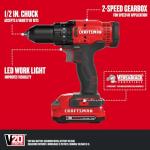 CRAFTSMAN V20 Cordless Drill/Driver with Battery