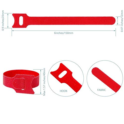 Reusable Cable Ties - 100 Pack, Adjustable Organizers