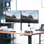 Vivo Adjustable Dual Monitor Steel Stand Black