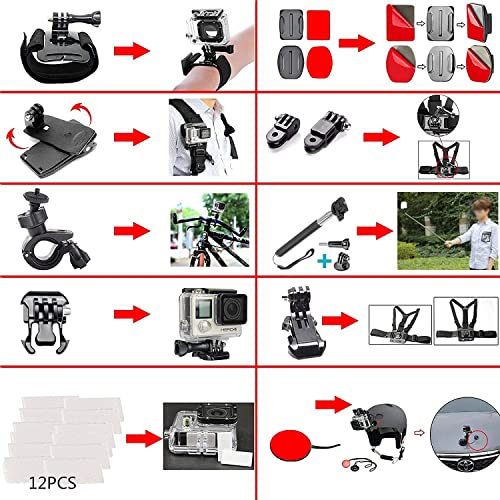 Universal Action Camera Accessories Kit for GoPro & More