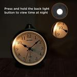 Peakeep 4" Antique Gold Analog Alarm Clock