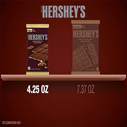 HERSHEY'S Milk Chocolate Almonds Candy Bars, 12 Count