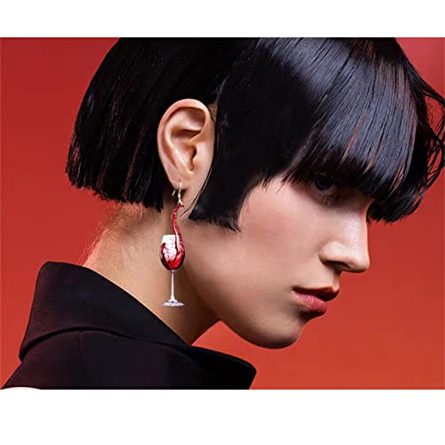 Funny Red Wine Glass Earrings for Women