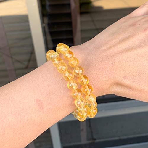 Yellow Citrine Stretch Bracelet for Men and Women