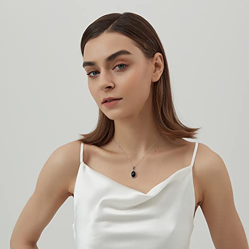 Vintage Black Onyx Pendant Necklace for Women