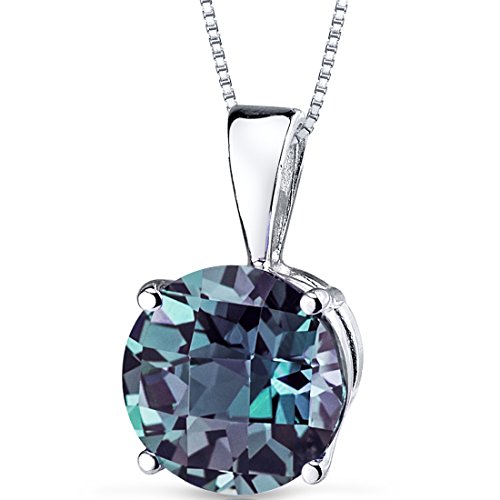 Color-Changing Alexandrite Pendant in White Gold
