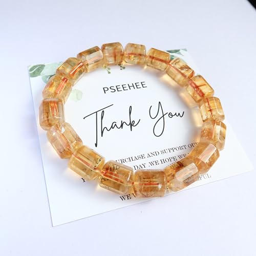 Citrine Crystal Stretch Bracelet for Abundance Energy