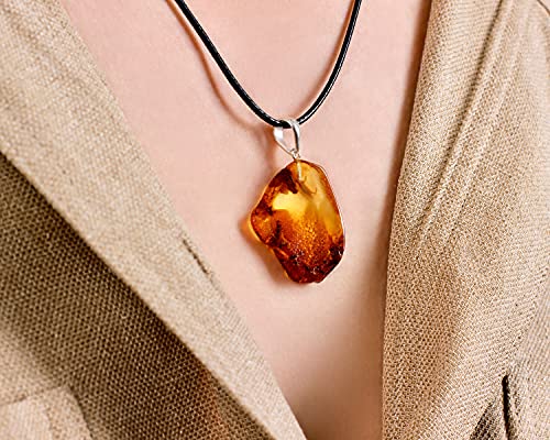 Baltic Amber Pendant Necklace for Men & Women