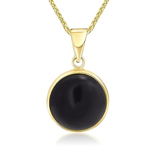 14K Gold Onyx Pendant for Classy Women