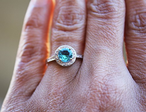 Sterling Silver Ring with White Opal and Cubic Zirconia