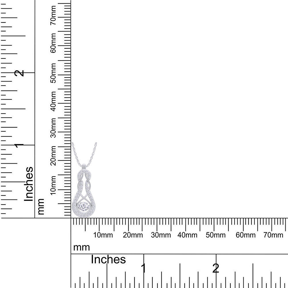 Dancing Diamond 10K White Gold Intertwined Pendant Necklace