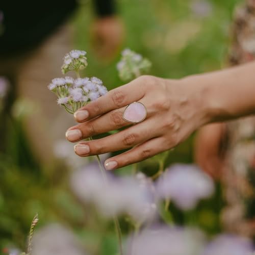 Boho Teardrop Rose Quartz & Green Fluorite Ring