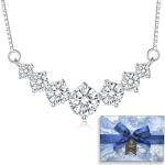 2.8 Carat Moissanite Necklace in White Gold