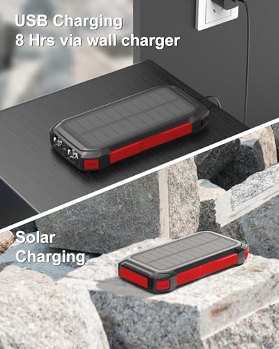 Hiluckey 26800mAh Solar USB C Power Bank