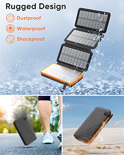 Hiluckey 25000mAh Solar Charger with Dual USB Ports