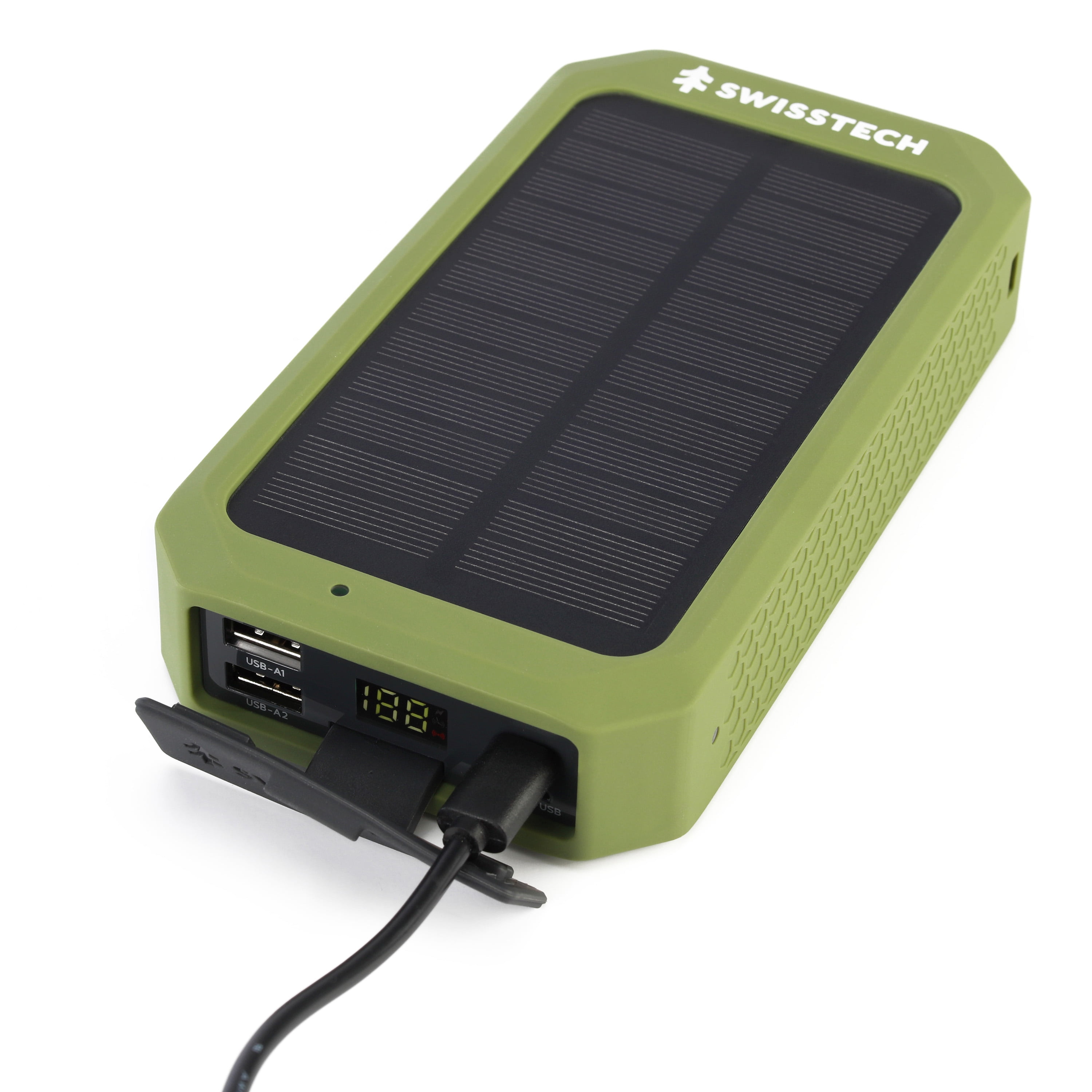 Swiss Tech 20k mAh Solar Power Bank & Charger