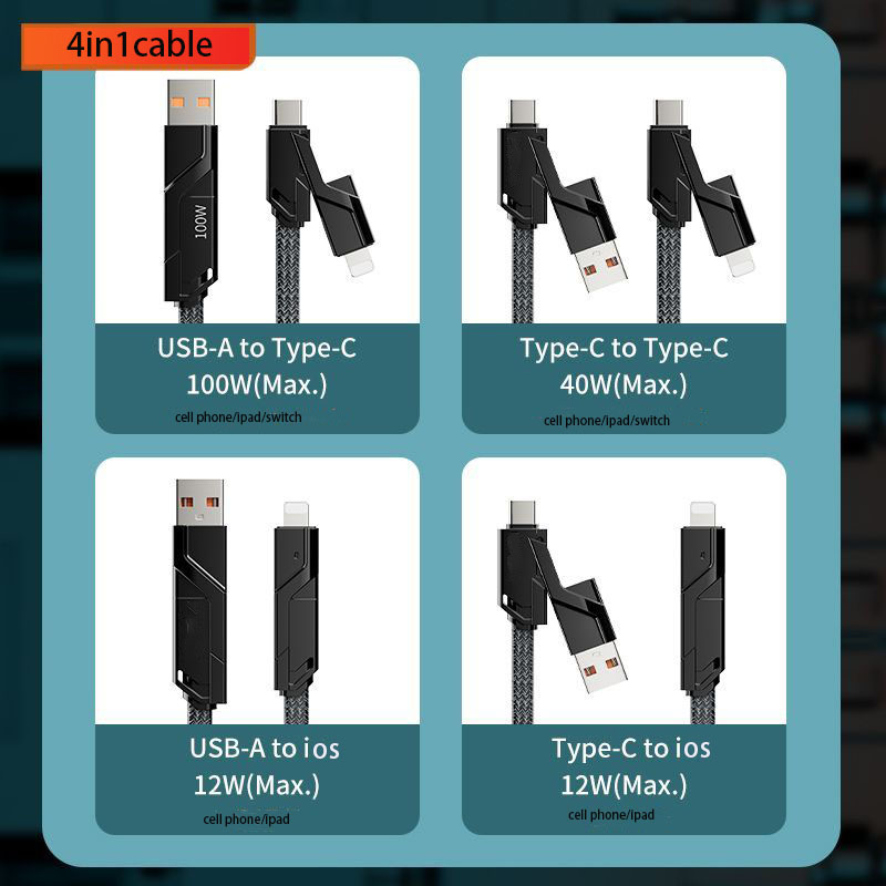 Foldable 10W Solar Power Bank with 4-in-1 Cable