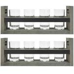 Vintage Gray Wood Beer Flight Sampler Tray Set