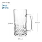 Set of 4 Freezer Beer Mugs – 590ml Insulated
