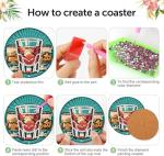 Set of 8 Halloween Beer Coasters with Holder