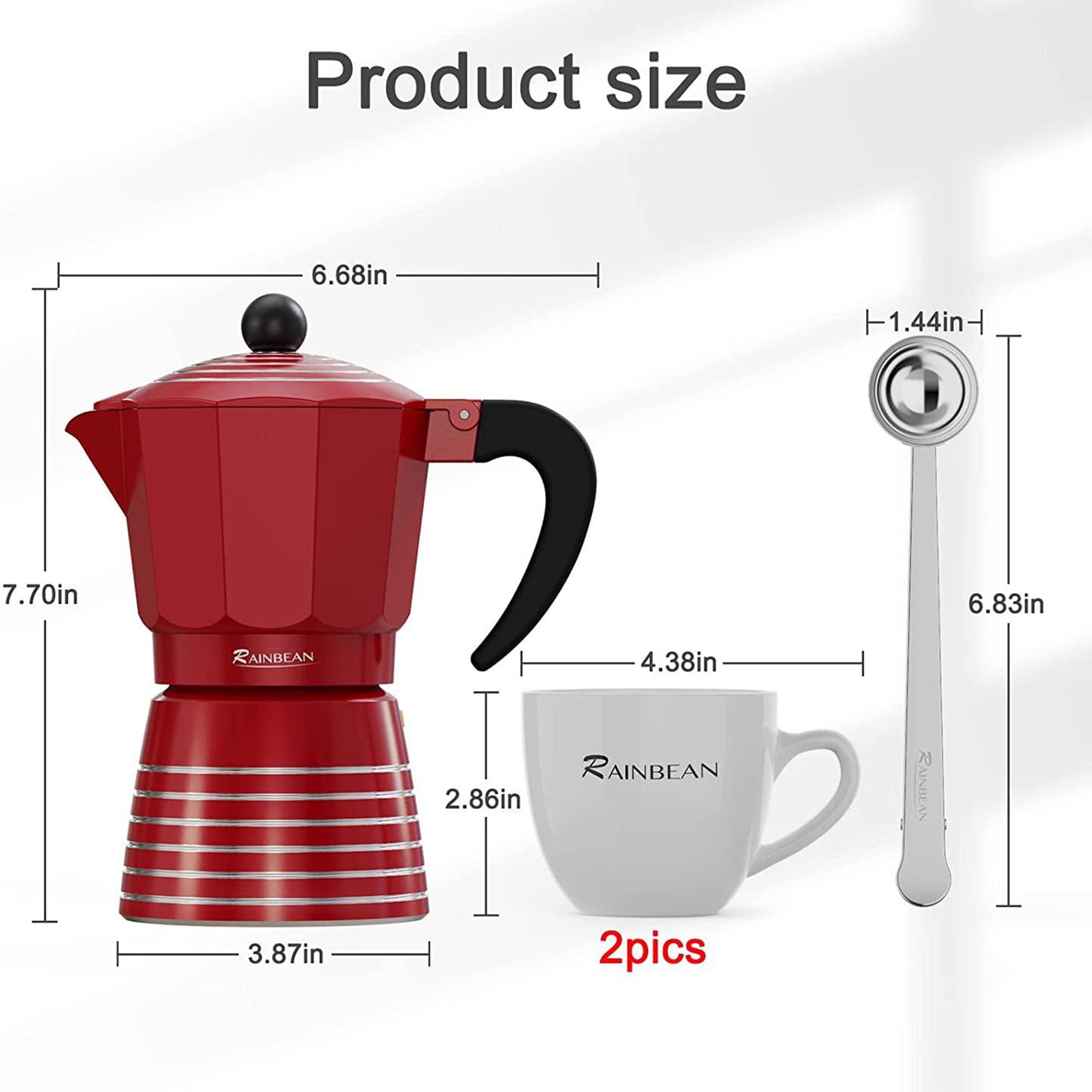 Kisrais Manual Aluminum Espresso Stovetop Coffee Maker