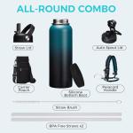 Insulated Water Bottle with Straw and Paracord Handle