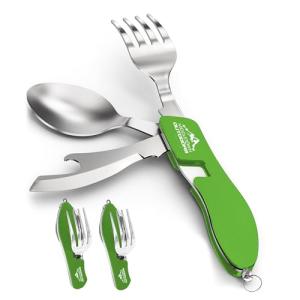 2-Piece Portable Camping Utensil Set - Green