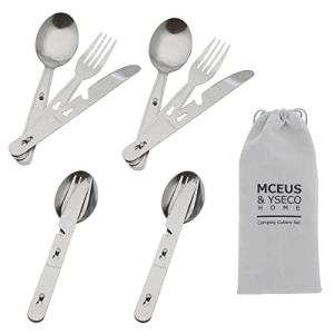 4-in-1 Portable Camping Cutlery Set for 4