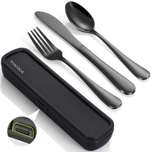 Portable 4-Piece Stainless Steel Cutlery Set