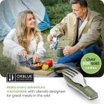 Orblue 4-in-1 Camping Utensils Set, Olive Green