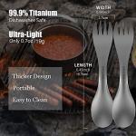 OUTXE Titanium Fork and Spoon Set for Camping