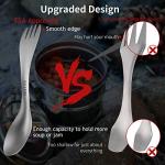 OUTXE Titanium Fork and Spoon Set for Camping