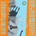 Tactical Paracord Bracelet with Compass and Fire Starter