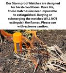Weatherproof Stormproof Matches for Camping and Survival