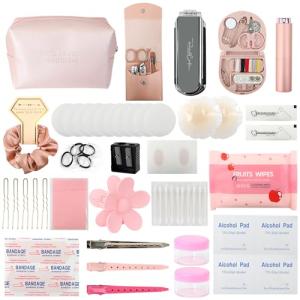 Bride Emergency Survival Kit with Makeup Bag (Pink)