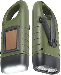 Simpeak Hand Crank Solar Flashlight - 2 Pack