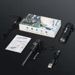 Windproof Electric Lighter with LED Flashlight & Fire Starter