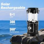 Lichamp Portable Solar Lantern - USB Rechargeable Flashlights
