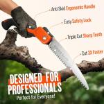 GROWIT 11-Inch Folding Camping Saw for Wood Cutting