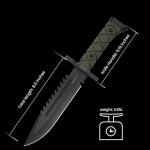 Leopcito 15" Tactical Survival Knife with Sheath