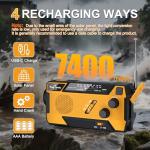 Solar Hand Crank Emergency Radio with Charging Cables