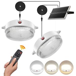 Solar Ceiling Lights 2 Pack with Remote Control
