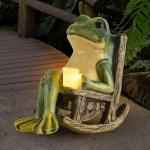 Solar Frog Statue for Garden Decor and Gifts