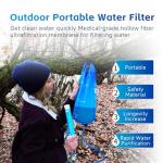 Portable Gravity Water Filter Straw with 2-Gallon Bag