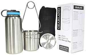 Stainless Steel Canteen with Camping Cup & Lid