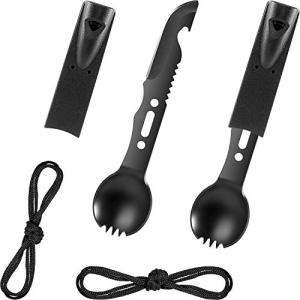 Stainless Steel Camping Spork Set with Whistle