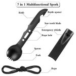 Stainless Steel Camping Spork Set with Whistle