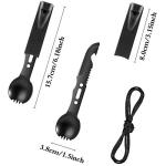Stainless Steel Camping Spork Set with Whistle